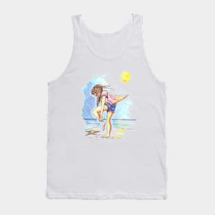 The girl on the beach Tank Top